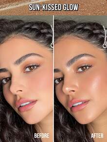 MISSLYN 面部及身体古铜光泽液，面部及身体古铜粉，身体高光及面部高光，打造完美夏日沙滩肌肤，美黑精华，肌肤古铜滴剂，面部及身体古铜粉，面部光泽，防水，持久，无需日晒即可美黑，自然光泽增强剂，亮泽高光，打造阳光亲吻般的古铜光泽，自然阳光亲吻般的肤色，适合夏季海滩、海滩派对、旅行、度假、户外活动