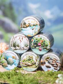 1 Rolle Vintage Fluss Landschaft PET Dekoband, geeignet für Scrapbooking, DIY, Fotoalbum, Planer - Verschiedenfarbig - Übersicht 4