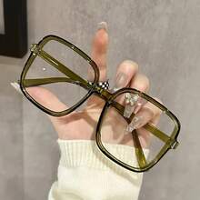 Women's Elegant Square Glasses - Non-Daily And Formal Glasses, Simple And Fashionable Black Frame, Suitable For Casual And Formal Occasions - Lightweight And Durable Design, Fashionable Glasses - 1件 黑白平面 - 查看 8