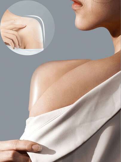 1 Pair Silicone Shoulder Pads, Shoulder Beauty Artifact, Non-Slip Narrow Edge Self-Adhesive Invisible Seamless Shoulder Pads, Square Shoulder