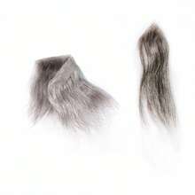 Men's Full Toupee - Natural Hairline, Invisible & Breathable Human Hair Wig For All Skin Tones - Black and White - View 11