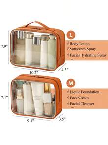 Bolsa de aseo transparente, bolsa de maquillaje repelente al agua de PVC con cremalleras, bolsa de aseo transparente para viajes, estuche de maquillaje transparente para mujeres, artículos esenciales para viajes