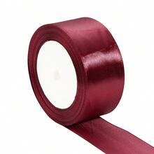 25 Yards/Roll Burgundy Satin Ribbon, Solid Shiny Fabric, Suitable For DIY Wedding Invitations, Bridal Bouquets, Gift Wrapping, Party Decorations, Sewing Crafts, Bridal Bouquet Accessories, Wedding Decorations - Burgundy - View 13