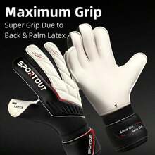 Sportout Youth&Amp;Adult Goalie Goalkeeper Gloves,Strong Grip For The Toughest Saves, With Finger Protect &Amp; 4+3MM Latex To Give Splendid Protection To Prevent Injuries,4 Colors - ColorB - 查看 3