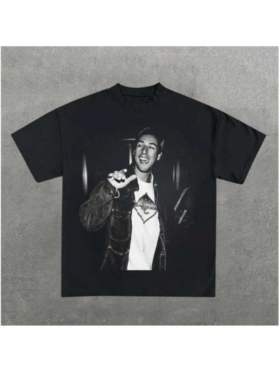 Adam Sandler Graphic Tee Funny Unisex Shirt For Movie Fans And Comedy Lovers - Black - View 1
