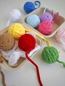 1 قطعة من لوازم الحيوانات الأليفة كرة ملونة منسوجة للقطط للتسلية الذاتية مع جرس، لعبة مضغ جميلة للقطط للعب وتخفيف الملل، لاستخدام الحيوانات الأليفة فقط