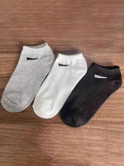 20/10/5/3/1 双男士棉袜短袜隐形袜双线防滑设计白袜黑袜低帮袜踝袜吸湿排汗柔软透气商务休闲居家运动学院风四季日常穿着颜色随机