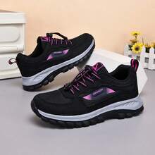 Men's Lightweight Mesh Sneakers, Black Autumn Shoes Women's Outdoor Casual Daily Shoes, Elastic Band Slip-On Flat Black Shoes Men's Training Shoes, Tennis Shoes, Road Running Shoes Unisex Couple Shoes