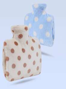 Bolsa de agua caliente de inyección de agua con capacidad de 1,2 L, fabricada de material de PVC de alta densidad, de unicolor fresco y lindo con doble inserción, conservación del calor duradera. Bolsa de agua caliente para compresión cálida, bolsa de agua caliente para calentar los pies y las manos, adecuada para calefacción del hogar en invierno.