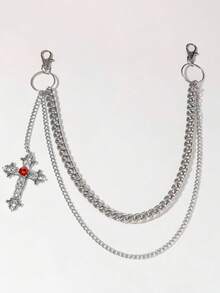 1 Peça Corrente de Cruz Gótica, Acessório de Moda Estilo Punk de Rua, Versátil para Uso Diário e Presentes