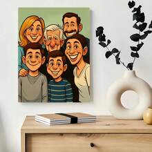 1 buc. Fotografie personalizată în portret de desene animate - Cadou personalizat pentru familie și prieteni - Imprimeu pe pânză înrămat/neînrămat - Decor modern pentru casă - Încarcă fotografia ta - Decorațiune pentru sufragerie, dormitor, birou - Cadou memorabil pentru ziua de naștere, aniversare - Artă murală personalizată de înaltă calitate, artă în stil desene animate, ilustrație vibrantă, design, material durabil