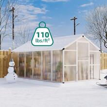 8x12FT Greenhouse For Outdoors,Aluminum Greenhouse With Quick Setup Structure And Roof Vent,Polycarbonate Greenhouses Heavy Duty,Large Walk-In Greenhouse For Winter Garden,Backyard,Patio,Lawn(Ship In 2 Boxes) - Silver - View 5