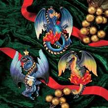 Design Toscano Three Dragons of Talbooth Castle - Estatua de Adorno navideño a Todo Color, Juego de 3(Dragones de Talbooth) - Tipo 1 - Ver 3