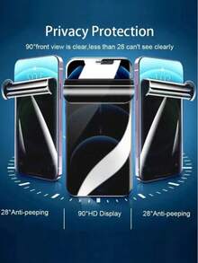 BOLLYMORE 2-Pack Ceramic Matte Privacy Screen Protector Compatible With IPhone 17 Pro Max/17 Pro/17 Air/17/16 Pro Max/16 Pro/16/16E And Earlier Models (11-15/X Series) - 25° Anti-Peep + Compatible With Phone Cases, Full Coverage, Ceramic-Like Smooth Anti-Glare (9H Scratch-Resistant | Anti-Fingerprint Coating) - 2pcs Matte - View 4