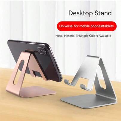 1pc Minimalist Daily Use Metal Phone Stand, Portable Phone Holder, Transparent Phone Desk Stand, Suitable For Android Smartphones, Tablets, Desktop Accessory, Home & Office, Suitable For Home, School, Students, Office Workers, Teachers, Moms, Digital Enthusiasts