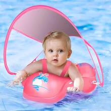 Flotador de Piscina para Niños, Flotador Inflable para Niños con Asiento de  y Toldo Solar Desmontable, Protección Solar UPF50+, Piscina para Niños Incluida Bomba Manual - Amarillo - Ver 7