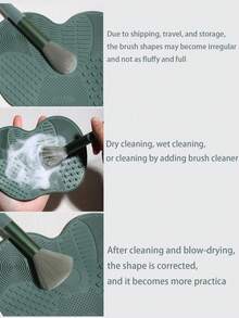 1pc Silicone Make Up Brush Cleaning Mat, Makeup Brush Cleaner Mats, Cosmetic Cleaning Pads, Portable Washing Tool With Suction Cup For Makeup Cosmetic Brushes, Drying Washing Tool, Suitable For Makeup Brush, Makeup Sponge, Powder Puff