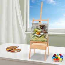 YUNRUX Beechwood Easel, Art Easel With Drawer, Painting Easel