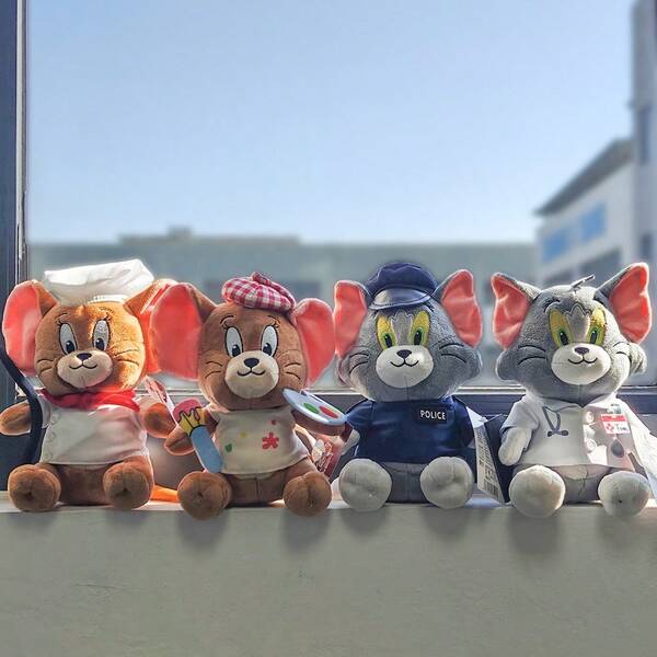 TOM AND JERRY. 1 Pc Original Tom And Jerry Costume Play Chef Painter Doctor Plush Toy Doll Anime Peripheral Christmas Birthday Gift For Kids