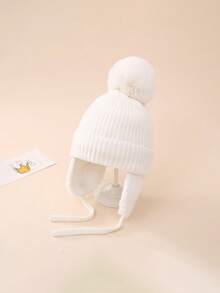 1 Stück einfarbige thermisch gefütterte Strick-Ohrenklappe Mütze - Kinder Outdoor Radfahren Beanie (5-12 Jahre), Wärme für kaltes Wetter - Verschiedenfarbig - Übersicht 4