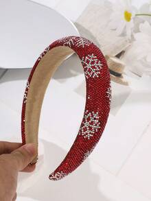 1 Stück Weihnachtsparty Dekoration lässiger Schneeflocken Haarreif komplett mit Strass, Schönheit, Haarband, Haarreifen für Frauen