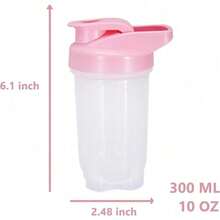 2-Pack 300ml Protein Shaker Bottles With Stainless Steel Mixing Ball, Leakproof Gym & Travel Water Bottle For Protein Shakes, Smoothies & Coffee, Easy-Clean Design With Carry Loop, Durable & Odor-Resistant, Perfect For Fitness Enthusiasts & Active Lifestyles - 04-藍色+粉紅色 - 查看 2