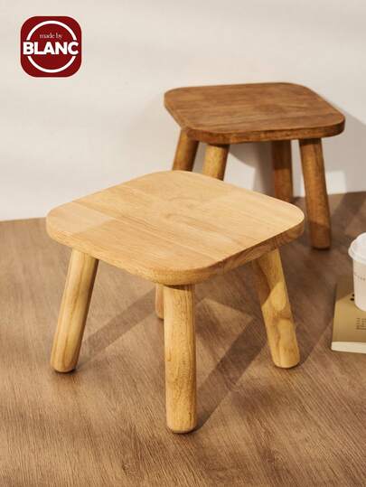 1pc Wooden Medieval Plant Stand, Shoe Bench, Step Stool, 9.41 Inch (24cm) High Planter Table, For Indoor Plants, Modern Accent Table, Flower Pot Riser, Small Round Side/End Table