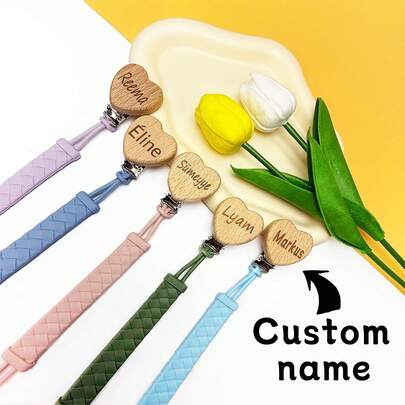 Christmas Gift, Personalized Gift With Customizable Name, A Silicone Pendant With Customizable Name. Love Shaped Design, Laser Engraved Name, Cute Design, First Baptism Gift, Holiday Gift