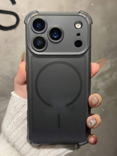 1pc Four-Corner Anti-Drop SKin-Feel Matte Clear Magnetic Phone Case Compatible With IPhone 17 Air 16 15 14 13 Pro Max Plus Soft TPU Back Cover Wireless Charge