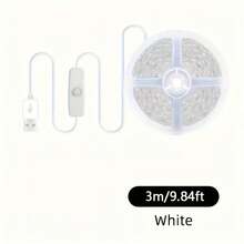 1件 USB供電LED燈條,501開關,5V,USB照明裝飾,電腦配件周邊,內置開關,室內臥室家居裝飾客廳婚禮裝飾,牆面裝飾,無需電池 - 彩色 - 查看 14