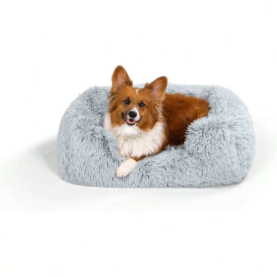 Best Friends By Sheri Shag Lounge Bed Calming Faux Fur Dog Bed, Frost, Medium, 30" X 20",21791934 - Màu tím  Violet - Xem 1