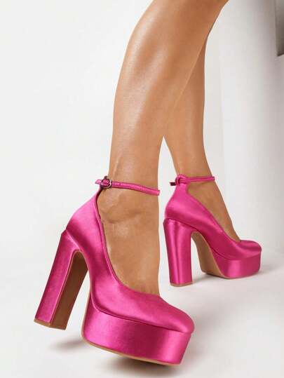 Satin Plateau-Absatz Damenschuhe für Abend/Party - Frühling/Sommer/Herbst/Winter