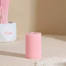 1pc Ribbed Pillar Candle - 2pcs 6-Inch Ribbed Candles, Soy Wax Scented Candles, Suitable For Wedding, Bedroom, Birthday, Valentine's Day (Pink, Red, Black, Brown)