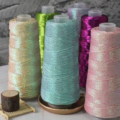 200g fint guld- och silvergarn med kärnspunna trådar, glänsande virkad ståltråd, bolltråd, metallisk handvävd, DIY-handväska, handarbete, 1mm kärnad guld- och silvertråd, virktråd för handstickning, flätning, mössor, skor, kuddar och väskor, perfekt för DIY-projekt och presenter