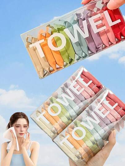 28pcs/21pcs/14pcs/7pcs Portable Compressed Face Towels, One-Time Use Facial Cleansing Wipes, Quick Expansion & Super Absorbent Reusable, Suitable For Outdoor Activities, Travel, Camping, Hiking, Office, School, Hotel, Home, Guests, Emergencies