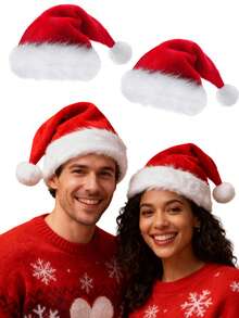 Elegante cappello natalizio imbottito per adulti - orecchie lunghe e appuntite morbide e decorazione soffice, cappello da Babbo Natale rosso e bianco, adatto per servizi fotografici natalizi, feste di Natale, Capodanno - abbigliamento natalizio comodo e durevole (lavare a mano) - perfetto per coppie, coordinati di famiglia, feste natalizie e celebrazioni - ideale per eventi di Natale e Capodanno con cappello rosso/bianco, cappello da Babbo Natale