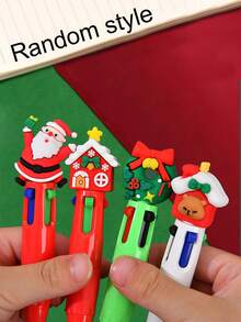 20/10/5pcs Christmas Resin Three-Dimensional Santa Claus Four-Color Ballpoint Pen (Random Style), Christmas Mini Pocket Pen Gift Accessory, Holiday Party Gift, A Small Gift For Friends, Christmas Souvenir, Christmas Eve Party Small Gift, Suitable For Christmas, Christmas Eve, Holiday Parties, Christmas Gifts, Souvenirs