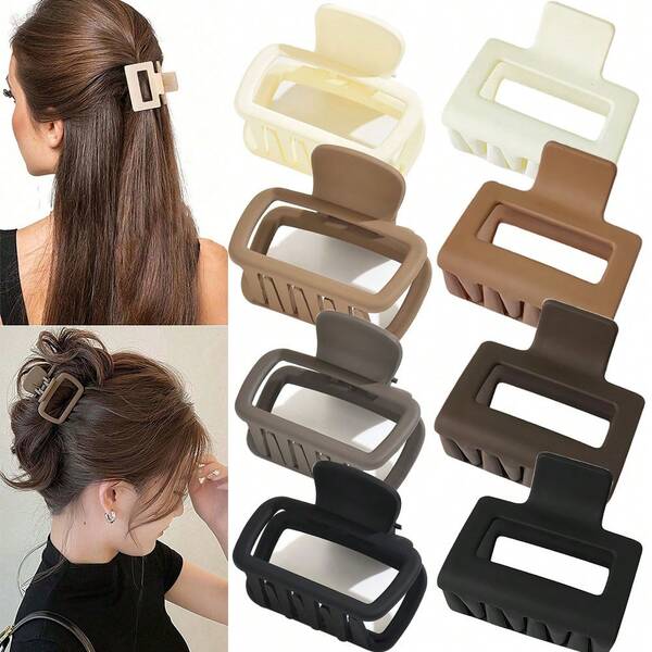 8/4pcs, Small Grabbing Clip 4cm High-End Frosted Hair Clip Female Back Of The Head Hair Claw Hairpin Clip Headdress Hair Accessories