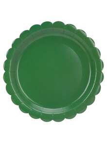 10pcs/20pcs/50pcs Dark Green Plates Paper 7 Inch Scalloped Green Paper Plates Dessert Cake Plate Cute Party Plate 9 Inch Dinner Plates For Wedding Birthday Holiday Event Festival Party Supplies