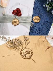 10/30/50/100 Pcs Be Our Guest Wax Seal Stickers, Envelope Seals, Self Adhesive Antique Gold For Wedding Invitations, Party, Christmas, Gift Wrapping - Antique Gold Be Our Guest - View 2