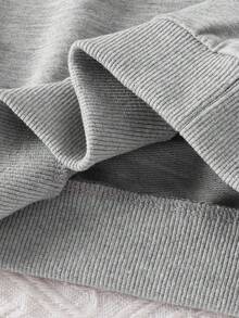 2 pezzi Set: Felpa a maniche lunghe e pantaloni cargo con stampa di lettere, moda minimalista, abbigliamento sportivo, per esterno, outfit da studente, 3-7 anni