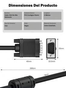 Cable Vga A Vga De 3.0 Metros Para Laptop Pc Proyector Mayoreo - Otros - Ver 12