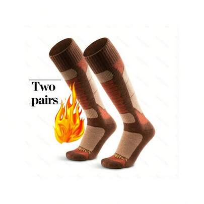  2 双 WEIERYA 滑雪袜，美利奴羊毛滑雪袜，滑雪板，户外运动袜，冬季舒适保暖