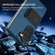 Hadaasi 1 pieza Funda de teléfono con acabado mate y absorción de golpes, ajustable y plegable en varios ángulos, en color azul nebuloso, apta para Samsung Galaxy Z Flip7/Z Flip6/Z Flip5/Z Flip4/Z Flip3/Z Fold 7/Z Fold 6/Z Fold 5/Z Fold 4/Z Fold 3