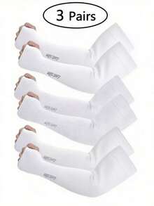 3 pares de mangas de protección solar unisex, mangas de compresión ligeras y transpirables para deportes, uso al aire libre & uso diario - Multicolor - Ver 12