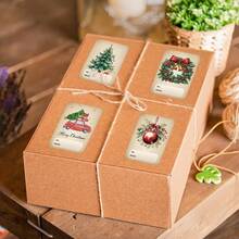 90pcs/15sheets Vintage Christmas Gift Tags, Adhesive Name Tags Festival Labels With Christmas Tree, Jingle Bell, Garland, Boots & Holiday Designs, Retro Paper Tags For Christmas Gift Stickers, Paper Bag Stickers, Closure Stickers, Name Stickers Holiday Decorations, Festive Party Supplies