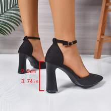 Women's Fashion Single Strap Closed Toe High Heels - Elegant Pointed Toe Pumps With Comfortable Heel, Perfect For Office, Dating, Or Evening Events
