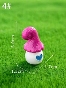 4 pièces Ornements miniatures en résine de maison de champignon de fée créative, décoration de micro-paysage mignon, accessoires de décoration de bureau à domicile