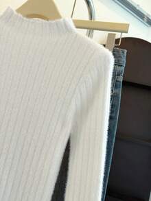 Suéter holgado de punto con aberturas laterales, adecuado para vacaciones, oficina, hogar, uso diario, otoño/invierno