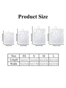 10pcs Transparent Plastic Hanging Storage Bags - Reusable, Waterproof, Dustproof | Durable PE Material, Clear Design, Suitable For Home, Dorm, Classroom Organization - Multicolor - View 3